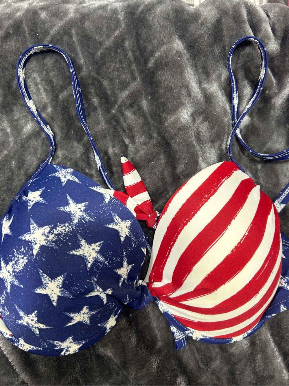 Xhilaration Patriotic Mix-Match Bikini Top - Red, White & Blue